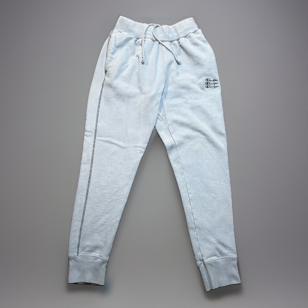 Champion Reverse Weave Joggers Mens Medium Grey Triple Stacked Logo Pants GF6026